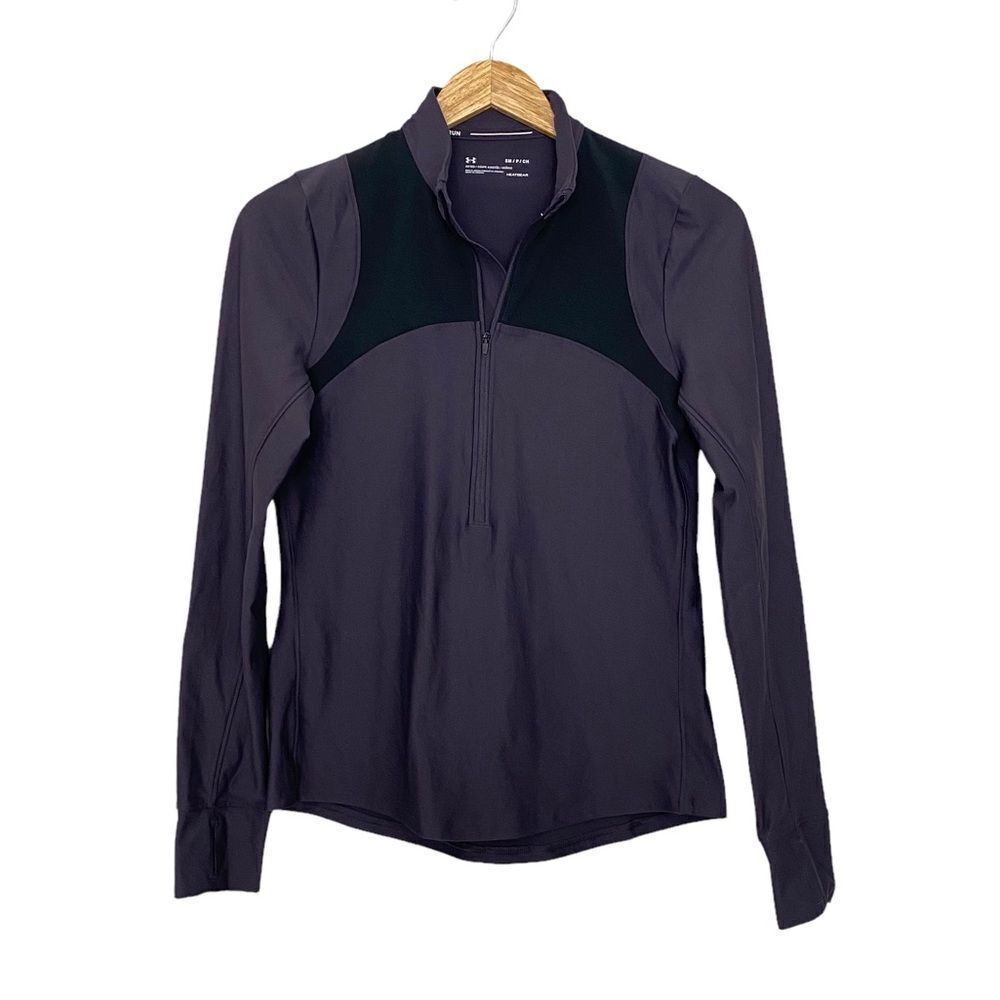 Under Armour Purple Fitted Full Zip Thumb Hole Athletic Runner Jacket Size Small
